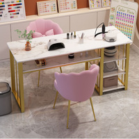 Fauteuil de Pédicure Professionnel Moderne pour Spa de Jour, Table de Manucure Simple ou Double, Meuble de Salon de Manucure Tendance Inclus