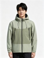 Veste à capuche unisexe personnalisée, coupe-vent, imperméable, résistante au froid, grande taille, chaude, doublure en coton intégrée standard