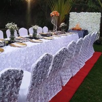 Housses de Chaise Rosette Blanches à Haute ÉLasticité, Tissu Polyester Spandex Extensible, Meilleures Ventes pour Mariages et Hôtels