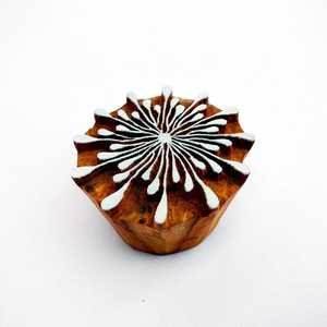 Hand Carved <b>Wooden</b> Leaf and Floral Vine <b>Block</b> Printing Stamp for Indian Textile Crafts - Product Image 1