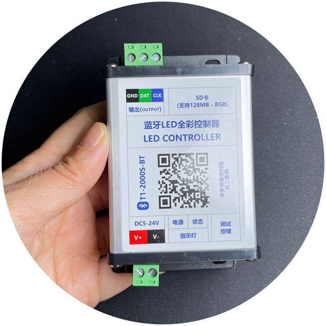 SPI T1-2000S-BT Addressage Programming SD Card DC5V DC12V DC24V Magic RGB Pixel Led Controller for 1903 2811