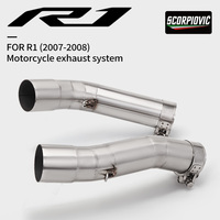 Tuyau de raccordement intermédiaire en acier inoxydable à double sortie pour moto Yamaha R1 YZF-R1, tuyau d'échappement slip-on