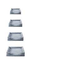 Nouvelle arrivée : Lit orthopédique pour animaux de compagnie, luxe, rectangulaire, en fausse fourrure, imperméable, avec housse amovible, canapé-lit