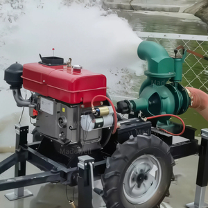 Diesel Water <b>Pump</b> With Wheels For Irrigation And Dewatering Agricultural Use Engine Driven <b>Green</b> And Red Model - Product Image 5