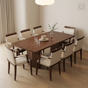 Station de repas rectangulaire élégante en bois massif pour la maison et les restaurants, avec service OEM personnalisé disponible - Product Image 6