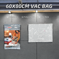 Sac de rangement sous vide en plastique PP transparent 60x40x30cm à double compartiment, capacité 6-10L pour vêtements et usage en armoire