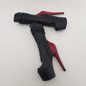 Stivali Sexy con <span class=keywords><strong>Tacco</strong></span> <span class=keywords><strong>Alto</strong></span> 17cm, Scarpe da Pole Dance con <span class=keywords><strong>Tacco</strong></span> Spesso 7 Pollici, Bestseller nei Bar - Product Image 2