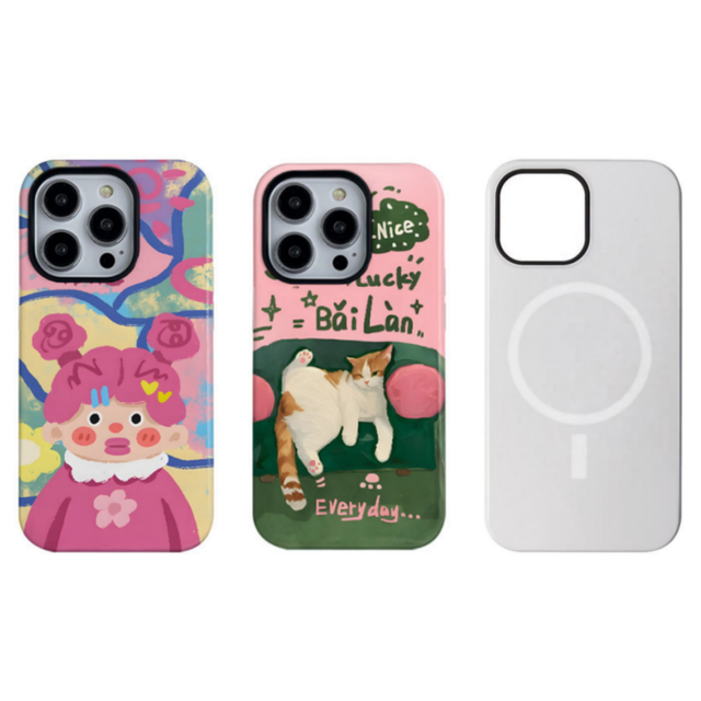 Magnetic 2 in 1 3D Sublimation Phone Case Heat Transfer Print DIY Blanks Cover for iPhone 17 16 15 14 13 12 11 Pro Max Plus Mini