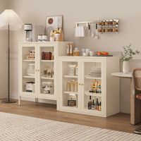 Vente directe d'usine, armoire buffet pour salon, buffet avec rangement réglable, armoire avec portes en verre double et tiroir