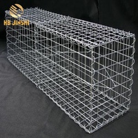 Mur en gabions en acier galvanisé, fil de 4,0 mm, trou carré de 100x50x50 cm, clôture de soutènement et écran, boîte en gabions soudée