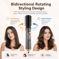Cepillo Secador de Pelo Giratorio de 1200W y 3 Velocidades, Cepillo de Aire Caliente con Barril Giratorio de Cerámica, Estilizador de Cabello para Rizar y Alisar en Casa