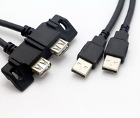 Cable de extensión USB2.0 3,0 con bloqueo de tornillo Micro Mini USB tipo A B C Montaje en panel hembra a macho
