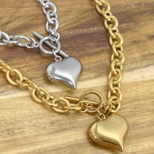 올리비아 스테인레스 스틸 도매 3D 하트 Pvd 18k 금도금 OT 펜던트 목걸이 남성용 패션 비치 쥬얼리 - Product Image 4