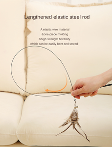 ถ้วยดูดลวดเหล็กแบบกัดเล่นได้ด้วยตัวเองของเล่นสำหรับแมวพร้อมขนนกและกระดิ่งของเล่นสำหรับแมว - Product Image 4