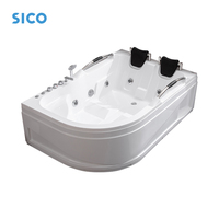 Baignoire d'angle en acrylique avec jets de massage aquatique
