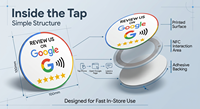[NTAG213 Chip] Étiquette Google OEM NFC de 25 mm, version blanche, avec connexion tactile NFC pour la commande et le paiement des repas, en stock