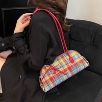 Sac fourre-tout populaire et abordable pour la vente en gros, coloré, à motif vague, à carreaux, léopard, avec nœud et fermeture éclair, à porter sous le bras ou à l'épaule