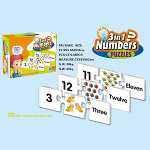 Creativo divertente 3 in 1 giochi puzzle per bambini set di cartoni animati modello <span class=keywords><strong>alfabeto</strong></span> e numero partita puzzle giocattoli educativi - Product Image 4