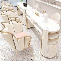 Nouveau salon de table à ongles rose et blanc simple économie commerciale salon de manucure table de manucure