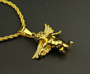 Collana con Ciondolo <span class=keywords><strong>Charm</strong></span> 'Spread Your Wings' in Lega di Zinco con Cristalli e Strass, Catena Singapore Intrecciata - Product Image 6