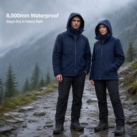 Veste à capuche 3 en 1 pour couple, doublure polaire amovible, manteau thermique coupe-vent pour la randonnée, le camping, l'hiver et les activités de plein air