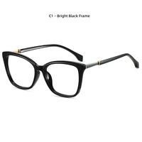 Lunettes de vue Finewell 72508 2025 unisexe rétro en TR90 et métal brillant, monture intégrale, anti-lumière bleue, protection UV, style œil de chat, décontractées