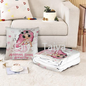 Fábrica <span class=keywords><strong>de</strong></span> China personalizado hecho superventas <span class=keywords><strong>Karol</strong></span> <span class=keywords><strong>G</strong></span> bichota temporada coche sofá cojín plegable edredón 2 en 1 almohada mantas - Product Image 4