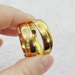 Thiết kế chất lượng cao đồ trang sức LỜI HỨA Nhẫn cưới Bộ Vàng Nhẫn đính hôn đám cưới cho các cặp vợ chồng USA kích thước 5 đến 15 - Product Image 5