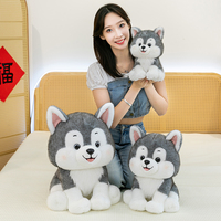 Meilleure vente en gros : Peluche Husky brodée d'animaux mignons, avec fonction anti-stress, pour la décoration intérieure