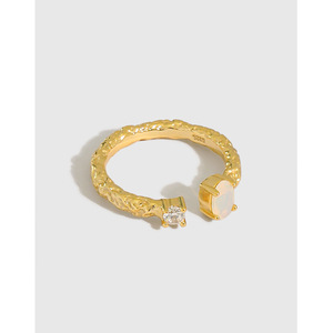 Anillo de piedras preciosas de ópalo inteligente de Plata de Ley 925, aros de oro de 18 quilates de lujo, pequeños anillos de joyería fina para mujer, venta al por mayor - Product Image 1