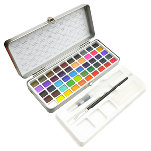 Juego de Pinturas de Acuarela Sólida Artecho de 50 Colores para Papel, Lienzo y Vidrio con Pincel Incluido - Product Image 1