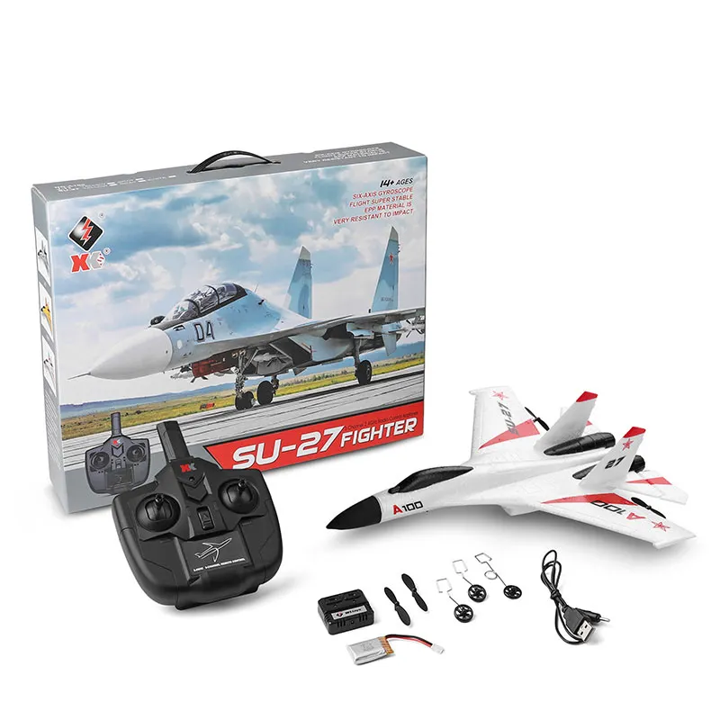 XK A100-SU27 A100-J11 EPP Fighter 2.4G 3CH RC Airplane Fixed Wing Landing Glider Remote Rc Plane Toys