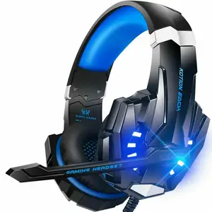 Gaming Headphones blue white red Wired PC Gamer Stereo Game Headset With Mic LED Light For PS4 PC XBox One Laptop