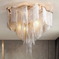 Lustre à pampilles de style italien, luxe léger, pour maisons duplex, escaliers de villas, halls post-modernes, salons et hôtels