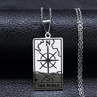 Tarot Cartes Géométrique Significatif Lune Signe Du Soleil Colliers En Acier Inoxydable Chance Amulette Major Arcana Collier Ésotérisme Bijoux