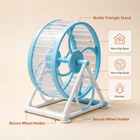 Roue de course silencieuse en plastique pour hamster, support écologique anti-pincement pour pattes, pour petits animaux de compagnie (Golden Bears)