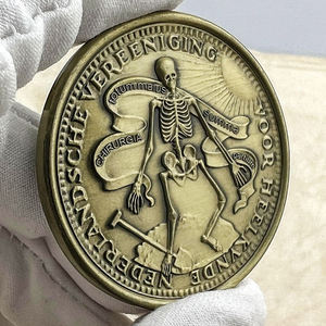 Pièce de monnaie souvenir 3D sur mesure en bronze antique et laiton, artisanat métallique de la Veeriging Voor Heel-Kant des Pays-Bas - Product Image 1