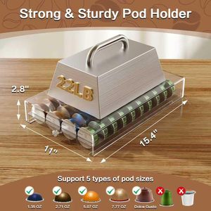 Support à <span class=keywords><strong>capsules</strong></span> de café en acrylique avec tiroir, compatible avec les <span class=keywords><strong>capsules</strong></span> <span class=keywords><strong>Nespresso</strong></span> <span class=keywords><strong>Vertuo</strong></span> et Dolce Gusto, capacité de 40 <span class=keywords><strong>capsules</strong></span>, mise à niveau du <span class=keywords><strong>rangement</strong></span> - Product Image 3