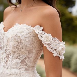 Nouvelle Arrivée Robe de Mariée Sirène en Dentelle Brodé, Col Cœur, Sans Bretelles, avec Longue Traîne - Product Image 6