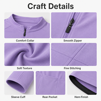 Suministro al por Mayor de Maillots de Ciclismo Ligeros de Manga Larga para Mujer, Color Morado, con Media Cremallera, Personalización con Nombre de Equipo y Logotipo, Servicio OEM