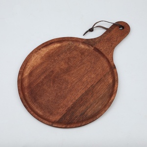 Planche à pizza, steak et fromage en bois naturel écologique à usage quotidien, épaisseur 1,5 cm, <span class=keywords><strong>avec</strong></span> poignée - Product Image 2