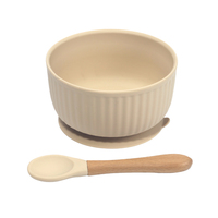 Vente en gros de chauffe-plats en silicone bol et ustensile en silicone pour alimentation et succion bol en silicone pour bébé