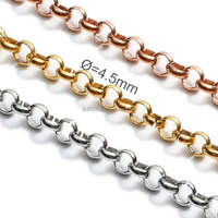 Chaîne Rolo en Acier Inoxydable Non Soudé, Vente en Gros, Chaîne à Maillons Ronds pour Perles, Fabrication de Bijoux DIY, Chaîne pour Colliers et Bracelets avec Espaces Entre les Maillons