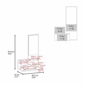 Table de toilette murale en MDF de style nordique avec tiroir pour couloir, studio, coiffeuse blanche avec étagères pour adultes - Product Image 4