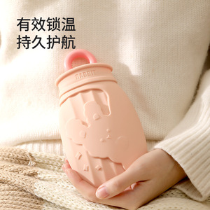 Silicone Hot Water Bottle With Knitted Cover Anti Explosion For Hands And Legs Warmth Therapy - Product Image 2