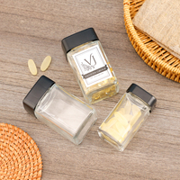 Bouteille de complément alimentaire en verre avec étiquette personnalisée, 30 ml, 60 ml, 90 ml, 110 ml, bouteille de pilules, capsule, avec large ouverture