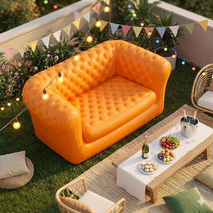 Canapé gonflable capitonné orange <span class=keywords><strong>de</strong></span> luxe <span class=keywords><strong>2</strong></span> <span class=keywords><strong>places</strong></span> Fauteuil gonflable Chesterfield Canapé gonflable pour la maison Bureau Salon Location <span class=keywords><strong>de</strong></span> fête - Product Image 3