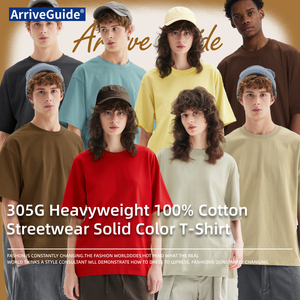 T-shirt Oversize da Uomo 100% Cotone Pesante 305gsm, Modello Premium Più Richiesto per Grafiche e Loghi Personalizzati - Product Image 2