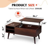 Table basse relevable en bois, design moderne, écologique, portable, avec rangement dissimulé, pour salon, maison et bureau
