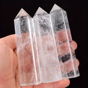 Vente en gros de pierres de cristal de quartz clair naturel poli de style bohème, quartz fraise, pour la décoration de la maison et les cadeaux de fêtes - Product Image 1